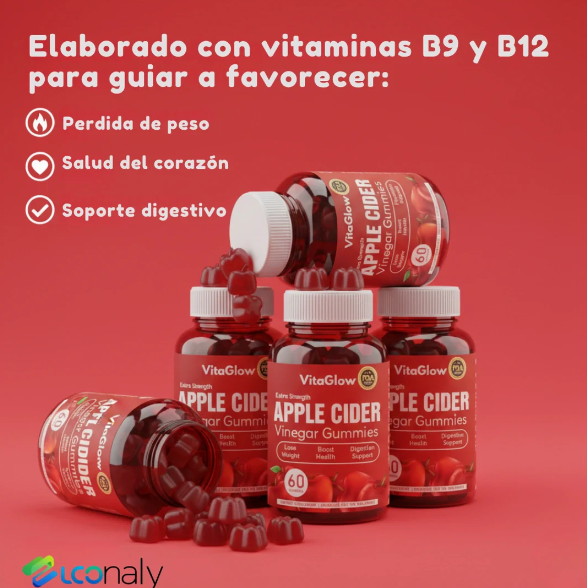 🍏 VitaGlow Gummies – Menos Barriga. Más Energía. 2 Gummies al día.