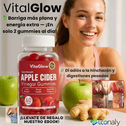 🍏 VitaGlow Gummies – Menos Barriga. Más Energía. 2 Gummies al día.