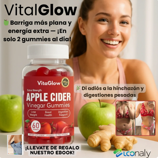 🍏 VitaGlow Gummies – Menos Barriga. Más Energía. 2 Gummies al día.